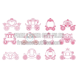 Decorative Horse Carriage Set, Laser Cut Dress-Up Motifs