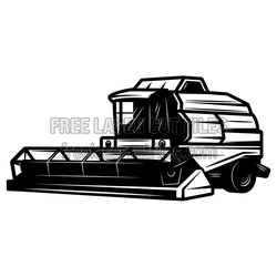 Farm Combine Harvester Clipart Laser Cut File
