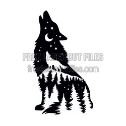 Free Howling Wolf Vector Decal for Laser & Vinyl Crafts
