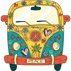Free Vector Retro Van T-Shirt Artwork — Hippie Vibe