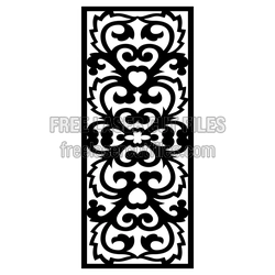 Ornamental Door Panel Pattern, Laser Cut Screen Design