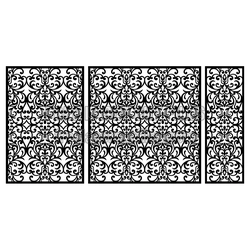 Ornate Decorative Screen Panel Set, Laser Cut Pattern