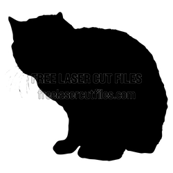 Sitting Cat Silhouette Laser Cut File, Ready to Cut