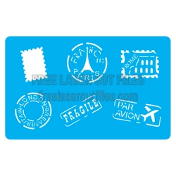 Travel Stamp Stencil Set for Laser Cutting, Ready to Cut