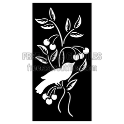 Bird and Berry Floral Panel Laser Cut Design