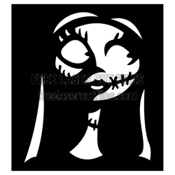 Creepy Girl Halloween Face Laser Cut Template