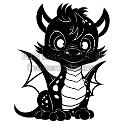 Cute Baby Dragon Clipart, Free Laser Cut Vector Design