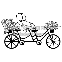 Flower Bicycle Clipart SVG, Ready-to-Cut Floral Decor