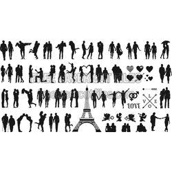 Free Romantic Silhouette Vector Pack for Laser Cutting