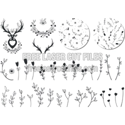 Free Vector Design Elements Pack for Laser Crafts