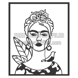 Frida Kahlo Portrait Laser Cut File for DIY Decor