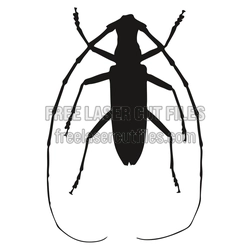 Long-Horned Beetle Silhouette Laser Cut File