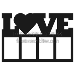 Love Valentine Split Letter Frame Laser Cut File