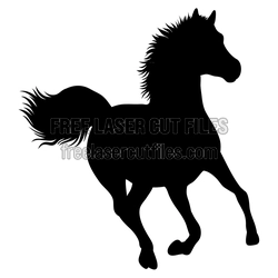 Running Horse Silhouette Laser Cut File, Ready to Cut
