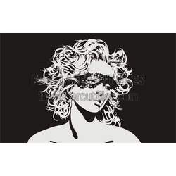 Sad Girl with Face Mask Vector Portrait