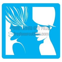 Abstract Fashion Couple Stencil Laser Cut File