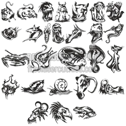 Angry Animal Silhouette Templates for Laser Cutting