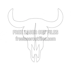Bull Skull Cut Template for Laser Cutting