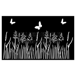 Butterfly Floral Grass Screen Laser Cut Panel