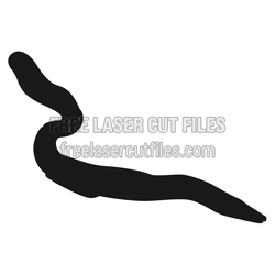 Curved Sea Snake Laser Cut Silhouette Design