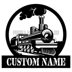 Custom Name Steam Train Laser Cut Sign