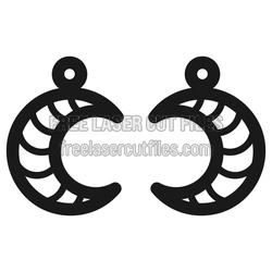 Decorative Hoop Earrings Laser Cut File, Ready to Cut