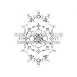 Floral Motif Template - Design 2 for Laser Cutting