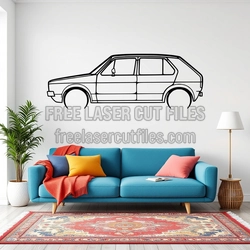 Golf MK1 1976 Detailed Car Silhouette Laser Cut File
