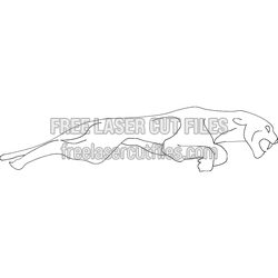 Jaguar Silhouette Laser Cut Template