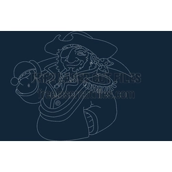 Jolly Roger Pirate Skull Template for Laser Cutting