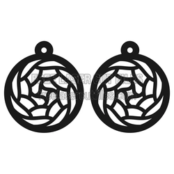 Laser Cut Filigree Circle Earrings Template, Ready to Cut