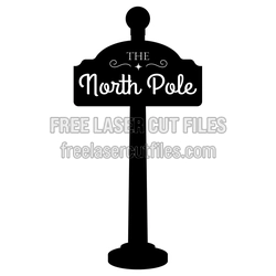 North Pole Christmas Sign SVG, Ready to Cut Holiday Decor