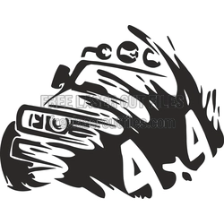 Off-Road 4x4 Silhouette for Sticker Cutting