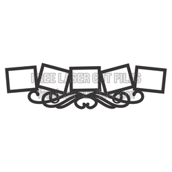 Ornate 5-Frame Collage Photo Frame Design, Laser Ready