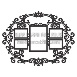 Ornate Multi-Photo Frame Laser Cut Design, Ready to Cut