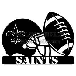 Saints Football Helmet and Ball Laser Cut SVG Design