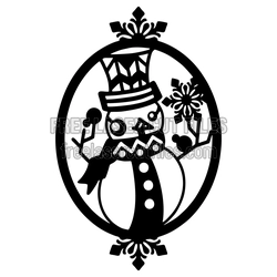 Snowman Christmas Ornament SVG Template, Ready to Cut