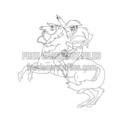 Soldier with Horse Cutout Template for Laser Cutting