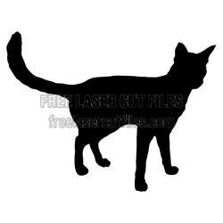 Standing Cat Silhouette Laser Cut File, Ready to Cut