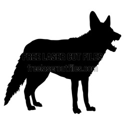 Standing Wolf Silhouette Laser Cut File, Ready to Cut