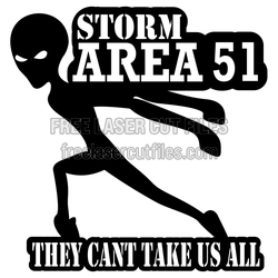Storm Area 51 Alien Laser Cut Clipart Design