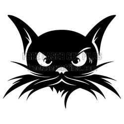 Stylized Cat Face Silhouette Laser Cut File