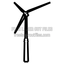 Wind Turbine Clipart Laser Cut File, Ready to Cut