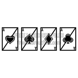 Ace Playing Card Set SVG, Ready to Cut Poker Clipart