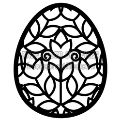 Decorative Floral Egg Pattern for Laser Cutting