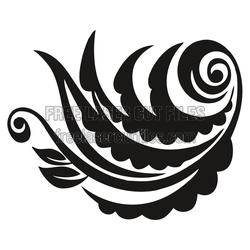 Decorative Floral Swirl Laser Cut Ornament Design