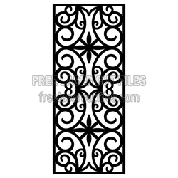 Decorative Laser Cut Screen Panel with Floral Scroll Pattern