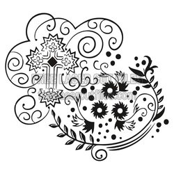 Floral Easter Cross Ornament SVG Laser Cut Design
