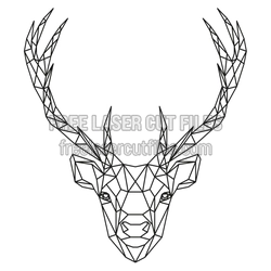 Geometric Deer Head Laser Cut File, Free Printable SVG