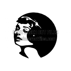 Human Face Silhouette Template for Laser Cutting